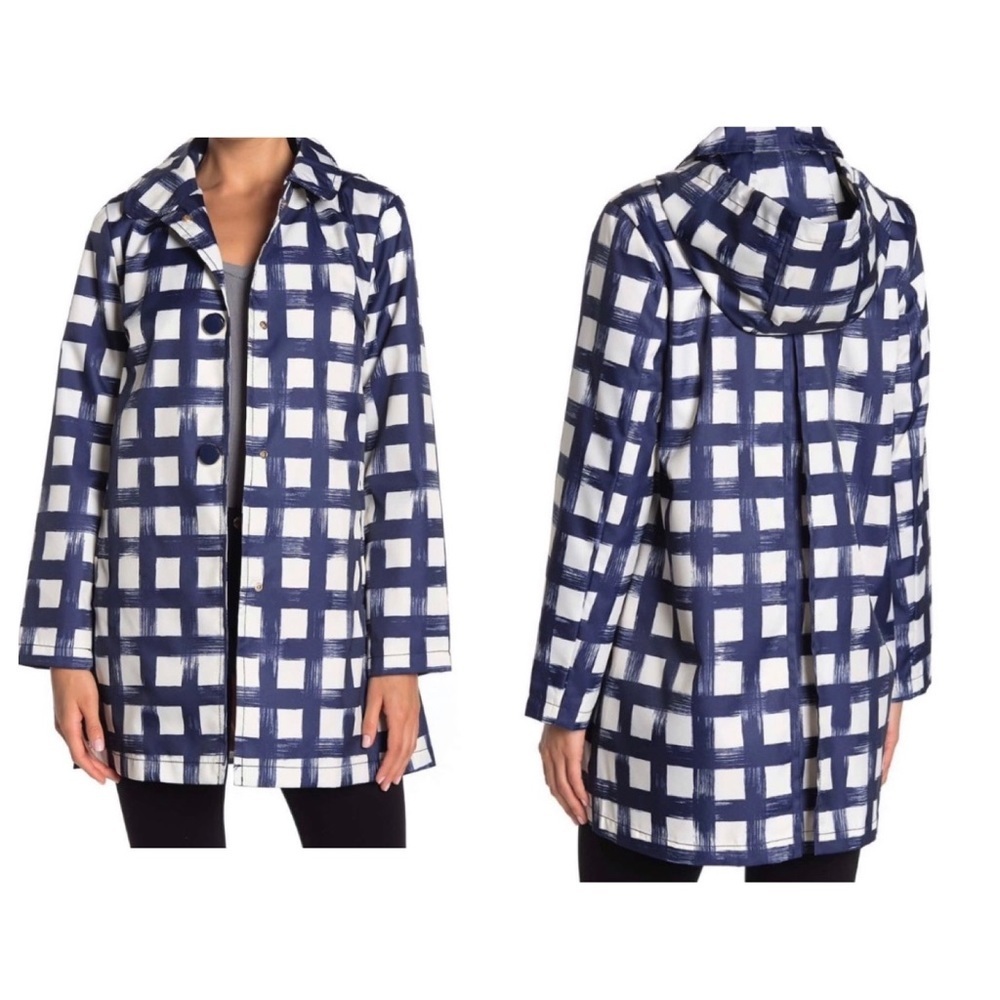 Kate Spade Lined Raincoat Detachable Hood Coat L